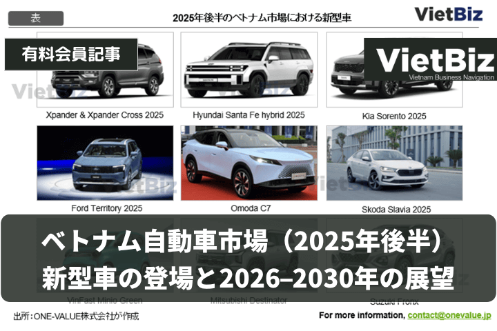 ベトナム自動車市場（2025年後半）：新型車の登場と2026–2030年の展望